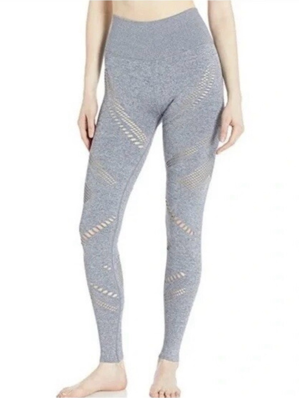 ALO Yoga Gray Laser-Cut Seamless Leggings